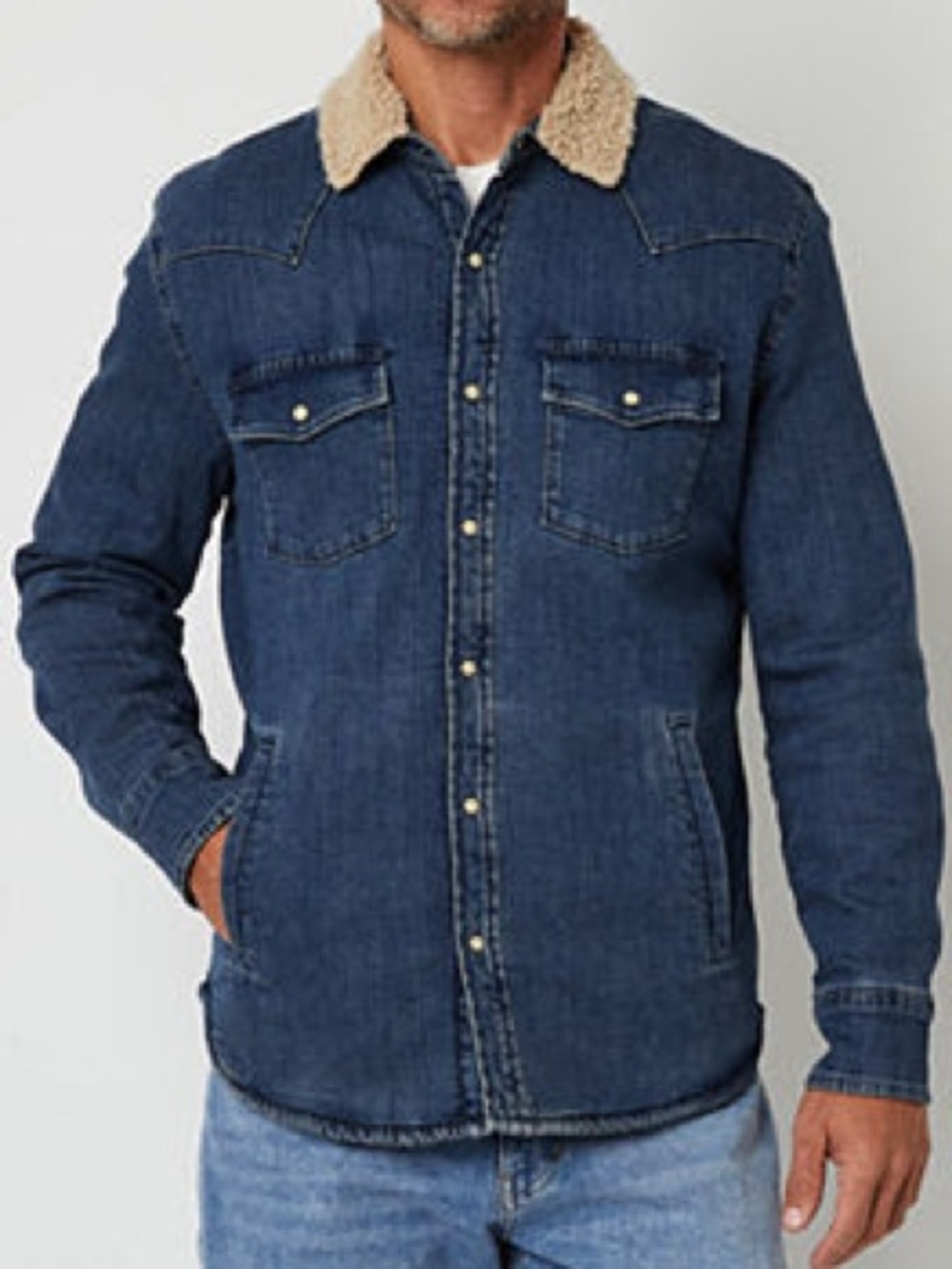 Mutual Weave Sherpa-Lined Denim Shirt Jacket